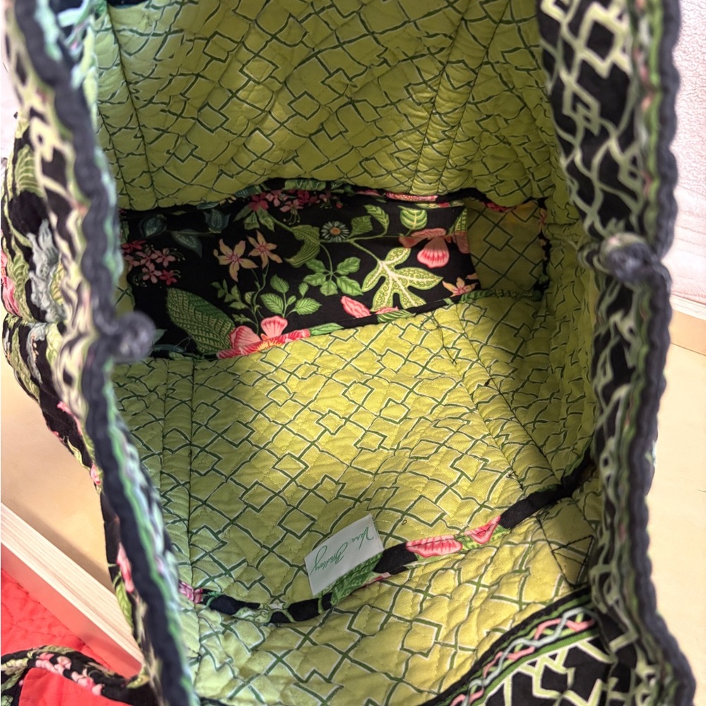 Vera Bradley Black and Pink Floral Tote - Picture 6 of 6